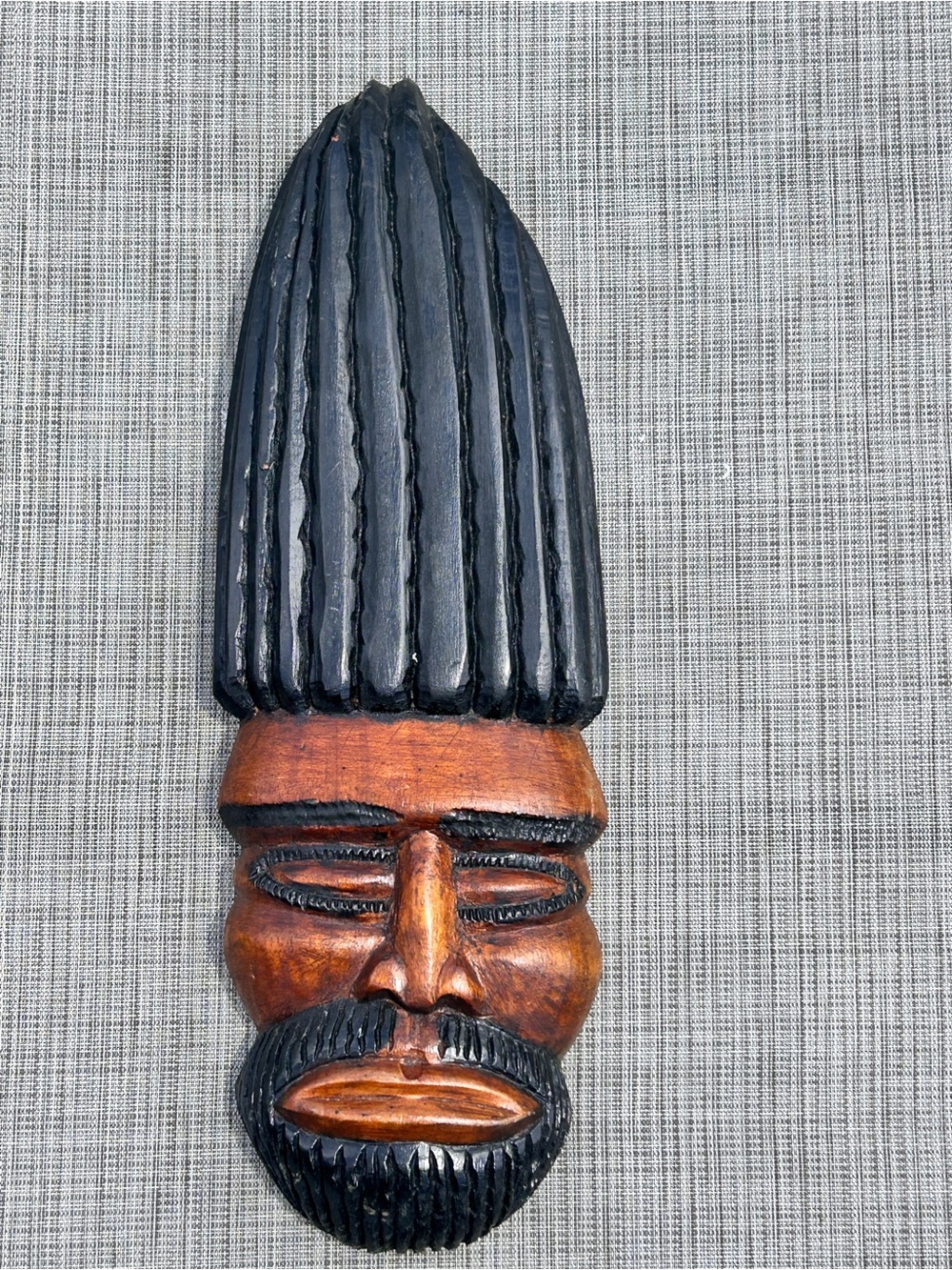 Vintage Hand Carved African style Wood Art tribal Wall Mask 18 Inches